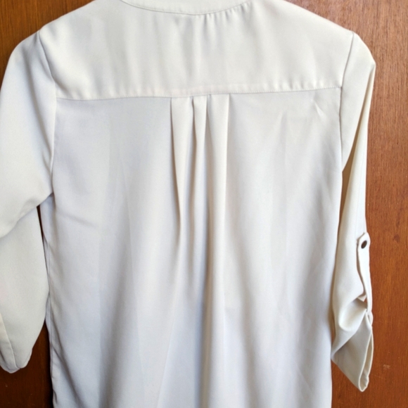 Forever Love 21 women's dress shirt, beige flowy, light material, XS, blouse - Picture 3 of 7